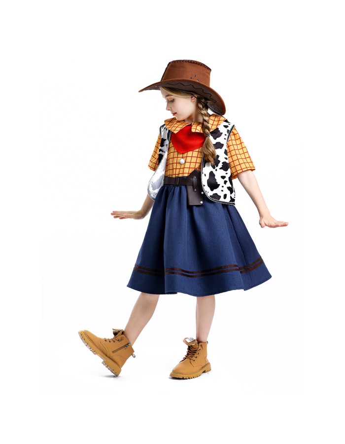 Halloween Toy Story Cosplay Trish Woody Dress Set Children's Role-playing Costume YM8787
