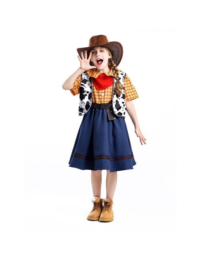 Halloween Toy Story Cosplay Trish Woody Dress Set Children's Role-playing Costume YM8787