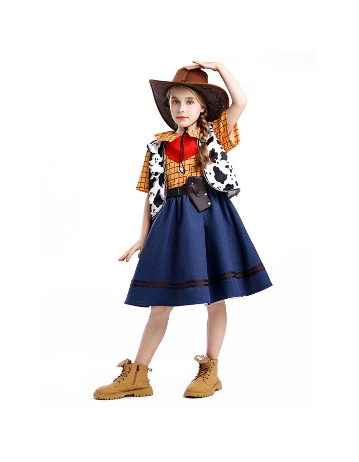 Halloween Toy Story Cosplay Trish Woody Dress Set Children's Role-playing Costume YM8787
