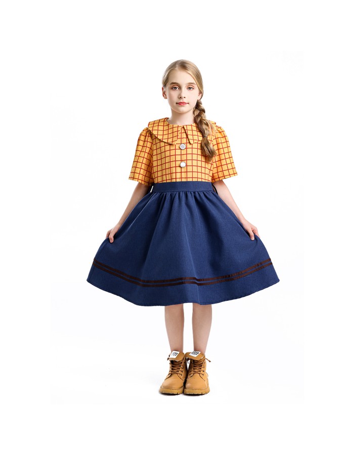 Halloween Toy Story Cosplay Trish Woody Dress Set Children's Role-playing Costume YM8787