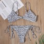 Women Bikini small dots leopard print cross bikini sexy bandage two-piece swimsuit FF48