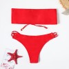 Swimsuit, lace-up bikini, sexy solid-color swimsuit, beach vacation bikini FF30