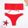 Swimsuit, lace-up bikini, sexy solid-color swimsuit, beach vacation bikini FF30