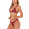 European and American swimwear red animal snake print bikini triangular two-piece swimwear CC31