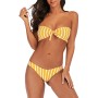 Striped sexy girl three-point lace-up Bikini bikini three-piece set skirt style swimming suit for women FF61