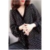 New women's turtleneck sweater, tummy-hiding, velvet polka dot blouse, chiffon turtleneck sweater SB209