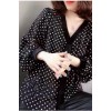New women's turtleneck sweater, tummy-hiding, velvet polka dot blouse, chiffon turtleneck sweater SB209
