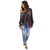 Sexy loose top, off-the-shoulder bow T-shirt with straps, solid-color hoodie top for women's wear SB203