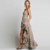 Casual Fashion Women's Backless Bohemian Cotton Beach Dress Sexy Sleeveless Long Dress SB211