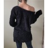 Fluffy long-sleeved sweaters, off-the-shoulder T-shirts, tops, loose and sexy sweaters for autumn and winter SB204