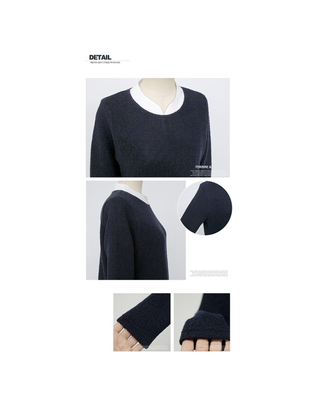New style plus-size women's fashion color-block two-piece look loose long-sleeved casual shirt for women SB206