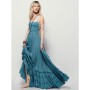 Casual Fashion Women's Backless Bohemian Cotton Beach Dress Sexy Sleeveless Long Dress SB211