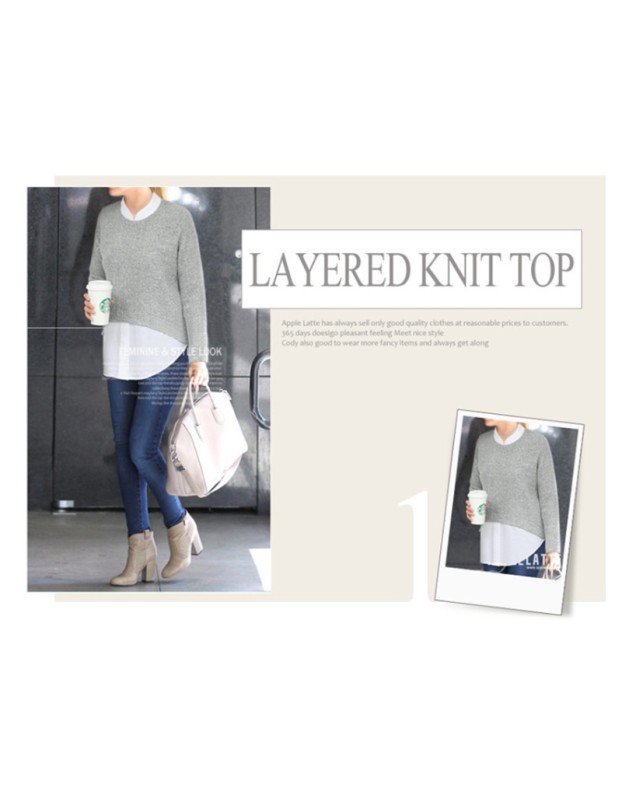 New style plus-size women's fashion color-block two-piece look loose long-sleeved casual shirt for women SB206