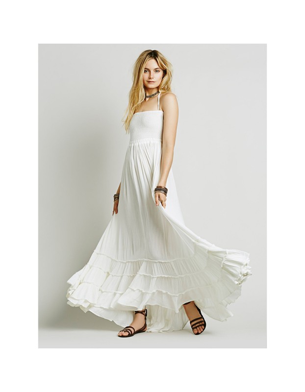Casual Fashion Women's Backless Bohemian Cotton Beach Dress Sexy Sleeveless Long Dress SB211