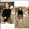 Women's fitted top, diamond-patterned T-shirt, sexy V-neck, elegant and stylish long-sleeved sweater SB202