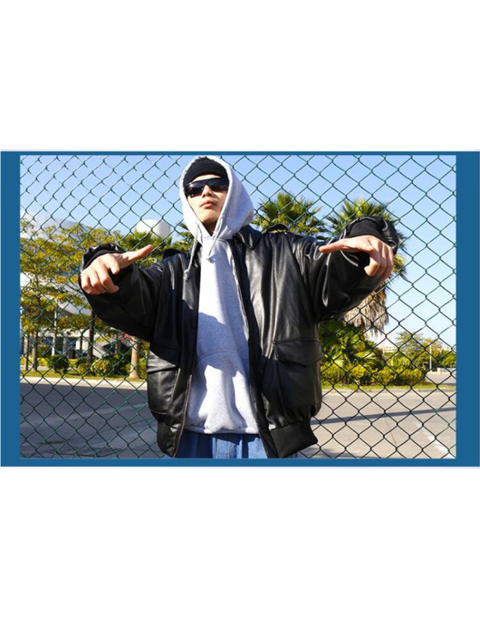 Retro oversized Air Force for men and women pilot couple fur coat Motorcycle Fur collar coat FL0040