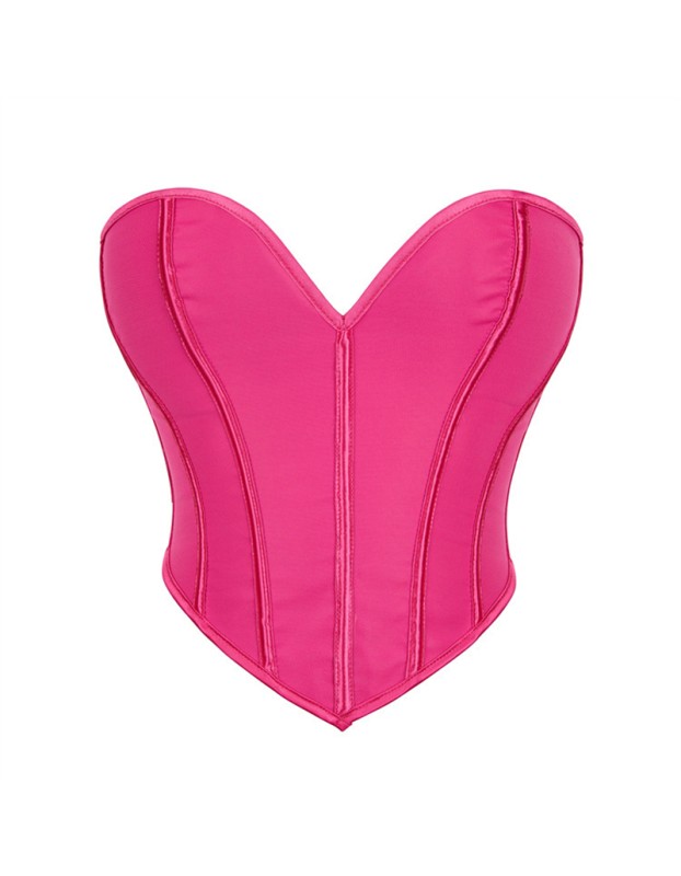 Black matte textured strapless sexy court heart-shaped strapless corset off-the-shoulder shaping top MS8463