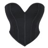 Black matte textured strapless sexy court heart-shaped strapless corset off-the-shoulder shaping top MS8463