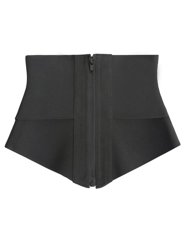 Fishbone Waist Belt Trainer With Zipper For Outerwear Belt Black Sexy Waist Bustier Shaped Belt SX70560