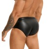 Hot-selling Men's Sexy Rivet Imitation Leather Briefs Low-Waist Triangle Underwear N849