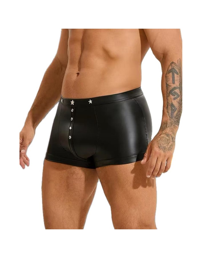Men's  Sexy Briefs, Leather-like Shorts Nightclub DS Performance Underwear Briefs N848
