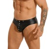Hot-selling Men's Sexy Rivet Imitation Leather Briefs Low-Waist Triangle Underwear N849