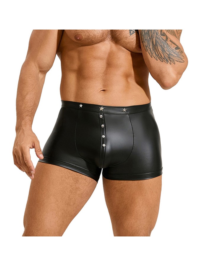 Men's  Sexy Briefs, Leather-like Shorts Nightclub DS Performance Underwear Briefs N848