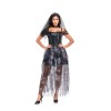Halloween Adult Costume Dark Gothic Style Women Black Witch Cosplay Ghost Gride Dress SM1966