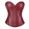 Women Faux Leather Corset Top Sexy Gothic Grass green Zipper Korset Bustier Vintage Burlesque Lingerie Party Club Corselet  TG906