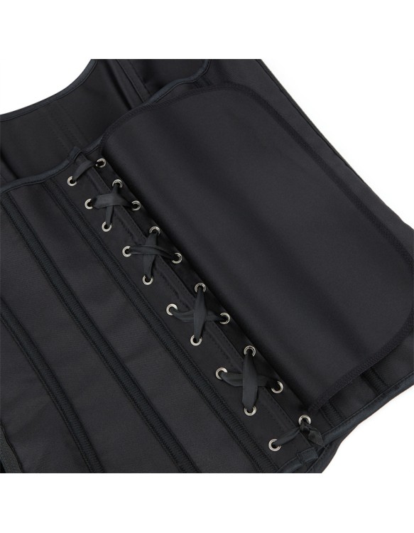 Women Overbust Corsets Tops Lace Up Sleeveless Gothic Steampunk Bustiers Body Shaper Lingerie Ladies Long Torso White Clothes QF914