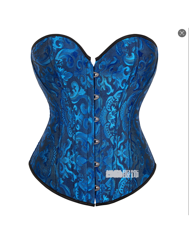 Gothic Overbust Corset Tops Lace-up Jacquard Vintage Women Bustier Shapewear Slimming Waist Shaping Corset QF810