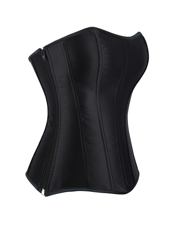 Women Overbust Corsets Tops Lace Up Sleeveless Gothic Steampunk Bustiers Body Shaper Lingerie Ladies Long Torso White Clothes QF914