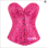 Gothic Overbust Corset Tops Lace-up Jacquard Vintage Women Bustier Shapewear Slimming Waist Shaping Corset QF810
