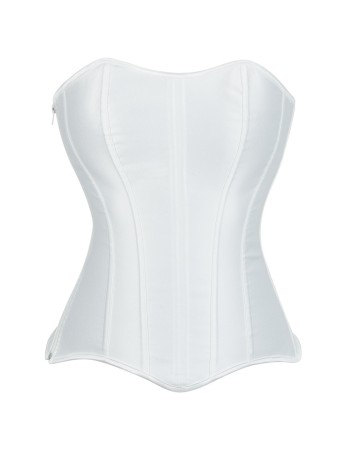 Women Overbust Corsets Tops Lace Up Sleeveless Gothic Steampunk Bustiers Body Shaper Lingerie Ladies Long Torso White Clothes QF914