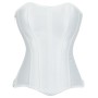 Women Overbust Corsets Tops Lace Up Sleeveless Gothic Steampunk Bustiers Body Shaper Lingerie Ladies Long Torso White Clothes QF914