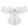 Bustier Top Plus Size Vintage Jacquard Floral Lace Sleeves Chest Binder Corselet Overbust Women Lingerie QF902