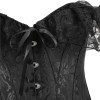 Bustier Top Plus Size Vintage Jacquard Floral Lace Sleeves Chest Binder Corselet Overbust Women Lingerie QF902