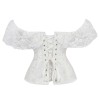 Bustier Top Plus Size Vintage Jacquard Floral Lace Sleeves Chest Binder Corselet Overbust Women Lingerie QF902