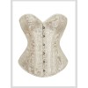 Gothic Overbust Corset Tops Lace-up Jacquard Vintage Women Bustier Shapewear Slimming Waist Shaping Corset QF810