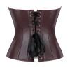 Women Faux Leather Corset Top Sexy Gothic Grass green Zipper Korset Bustier Vintage Burlesque Lingerie Party Club Corselet  TG906