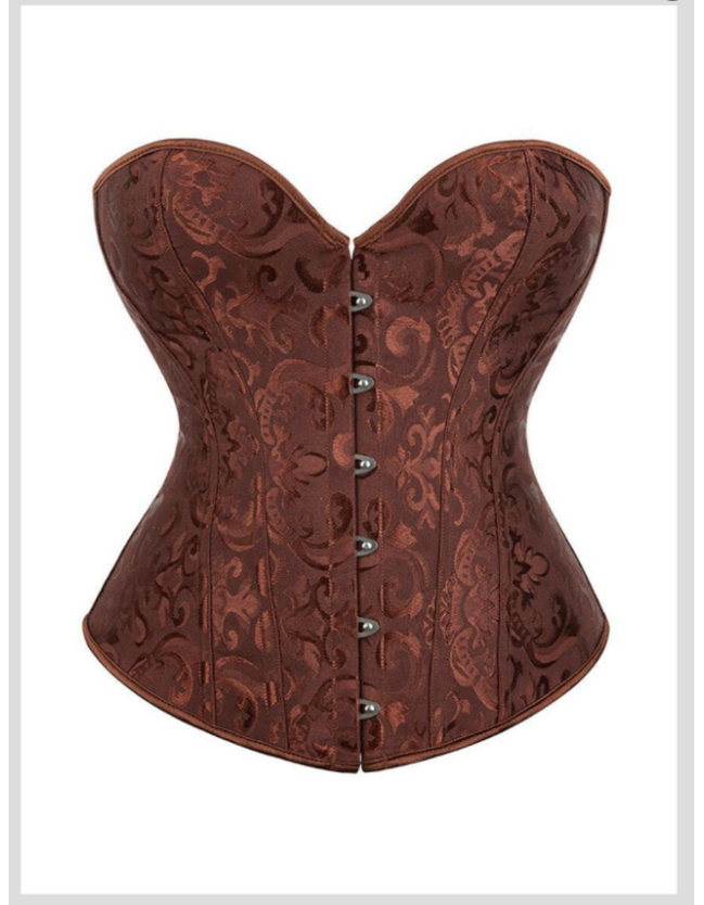 Gothic Overbust Corset Tops Lace-up Jacquard Vintage Women Bustier Shapewear Slimming Waist Shaping Corset QF810