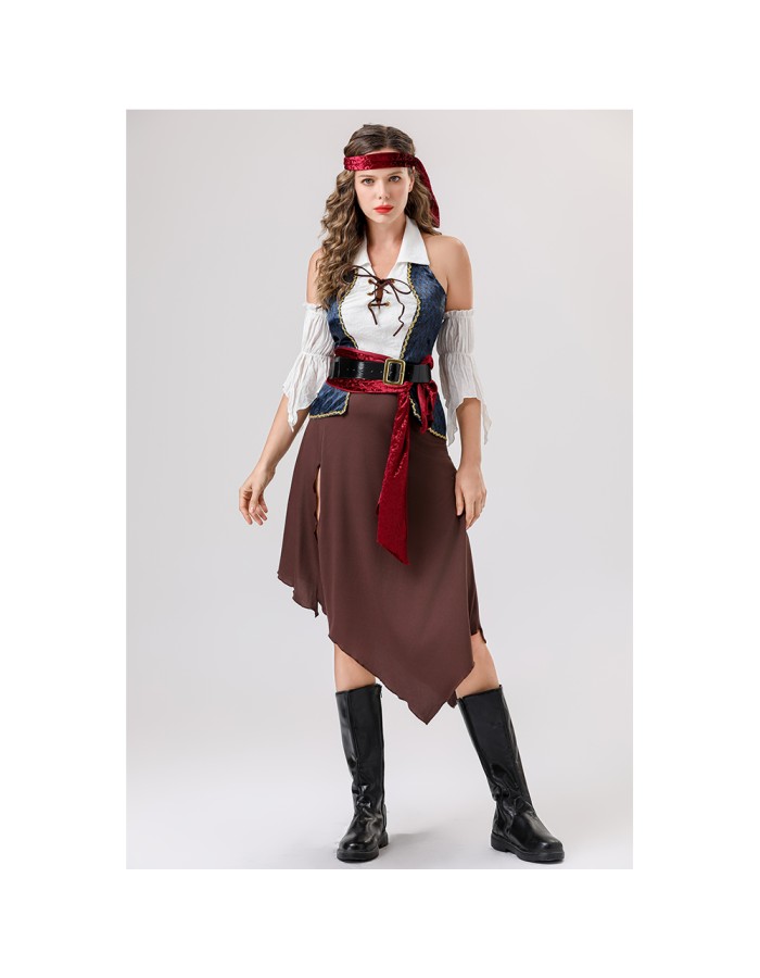 Halloween sexy female pirate costume cosplay, masquerade ball adult role-playing pirate costume YM8789