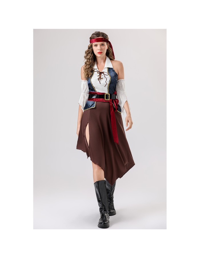 Halloween sexy female pirate costume cosplay, masquerade ball adult role-playing pirate costume YM8789