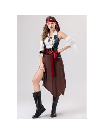 Halloween sexy female pirate costume cosplay, masquerade ball adult role-playing pirate costume YM8789