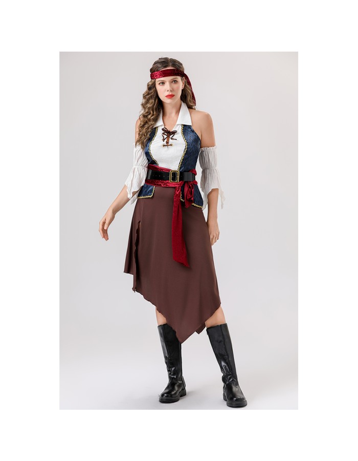 Halloween sexy female pirate costume cosplay, masquerade ball adult role-playing pirate costume YM8789