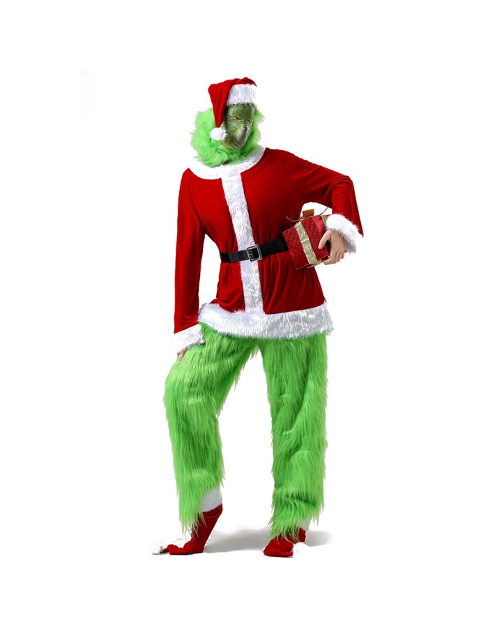 Christmas cosplay Haired Monster costume mask movie Christmas Green Doll costume cosplay YM9133