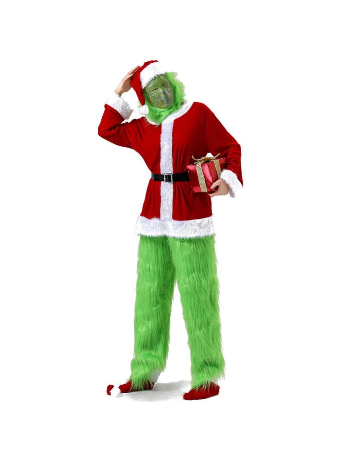 Christmas cosplay Haired Monster costume mask movie Christmas Green Doll costume cosplay YM9133