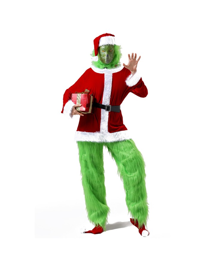 Christmas cosplay Haired Monster costume mask movie Christmas Green Doll costume cosplay YM9133