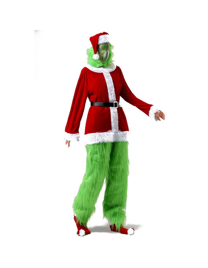 Christmas cosplay Haired Monster costume mask movie Christmas Green Doll costume cosplay YM9133
