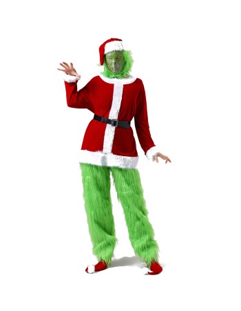Christmas cosplay Haired Monster costume mask movie Christmas Green Doll costume cosplay YM9133